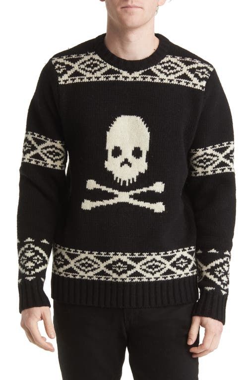 Skeleton Motif Wool Blend Sweater