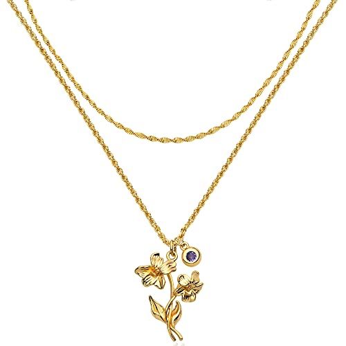 Birth Flower Necklace - Violet