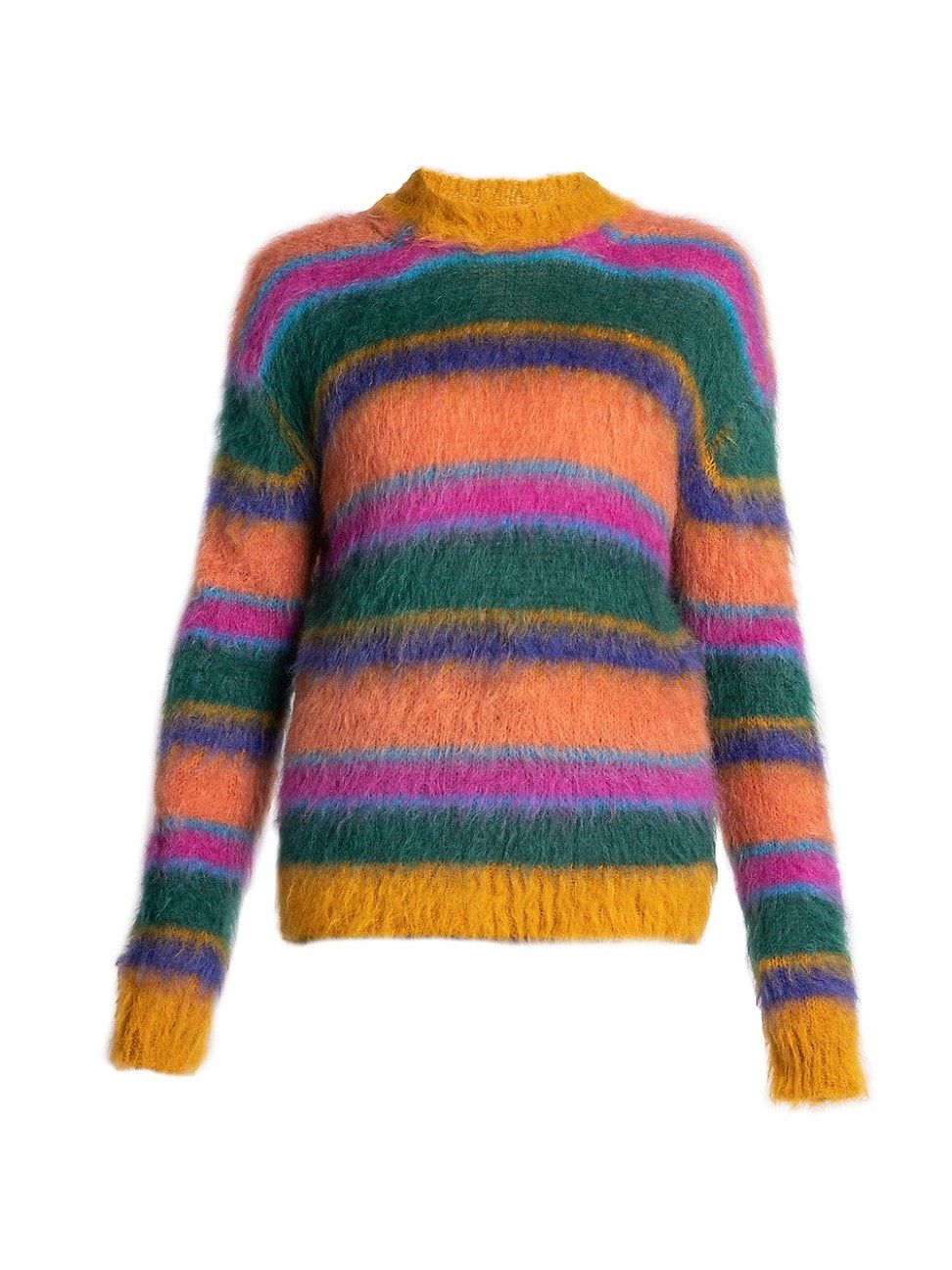 Mohair Stripe Crewneck Sweater