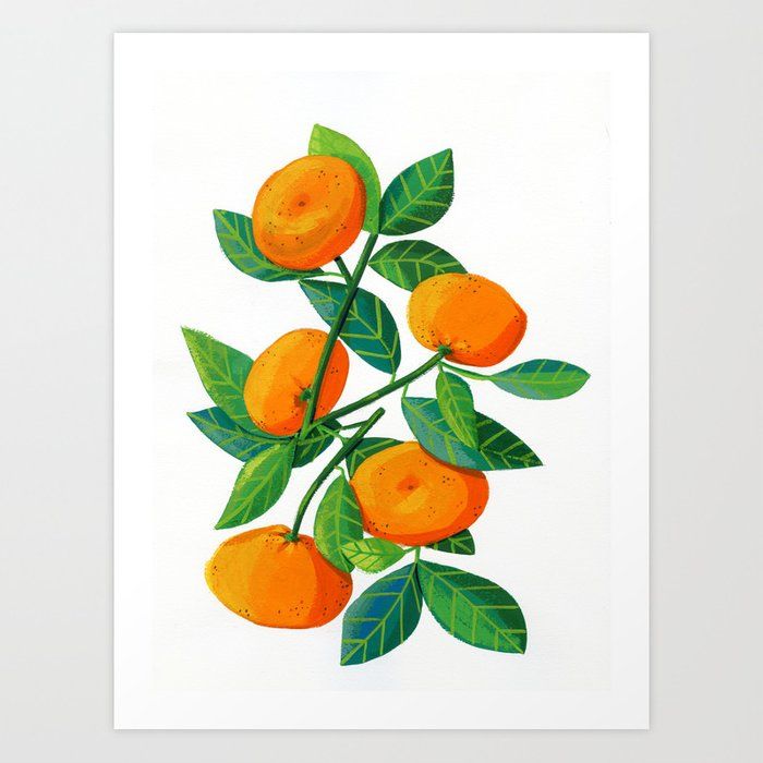 Mandarin Orange Branches Art Print