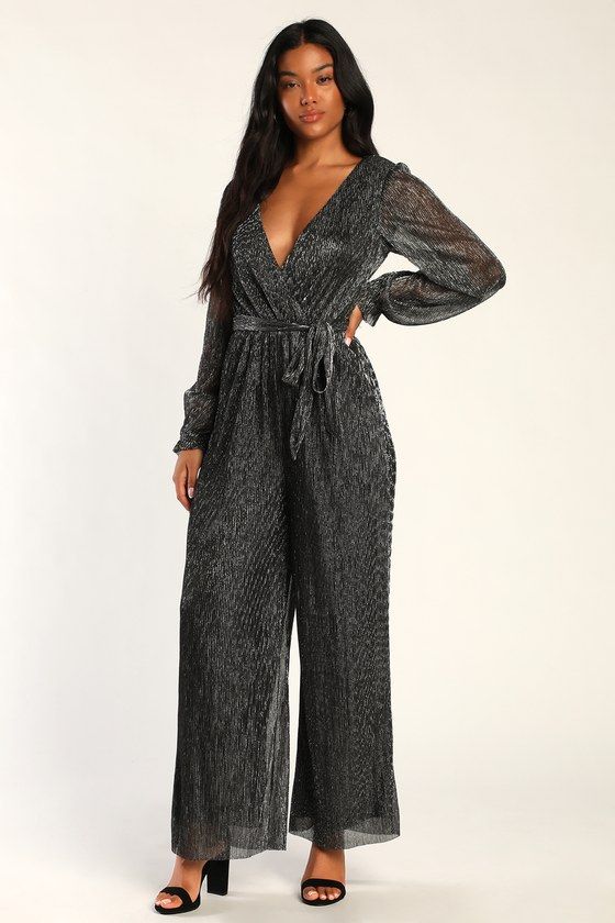 Made to Mingle Silver Metallic Jumpsuit