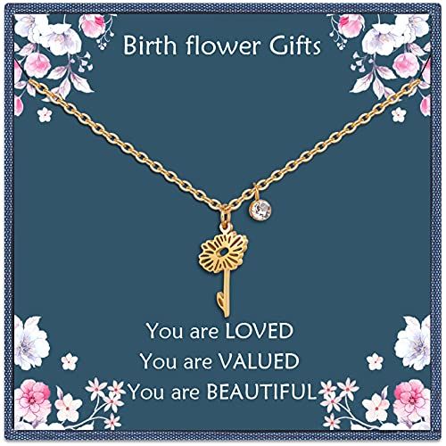 April Birth Flower Necklace