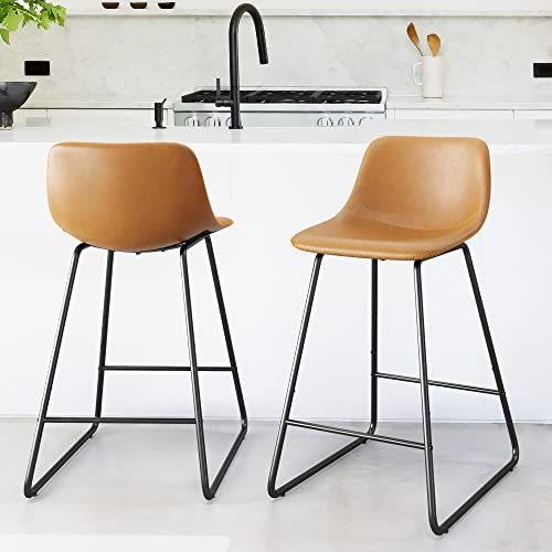 Indoor/Outdoor Faux Leather Bar Stools 