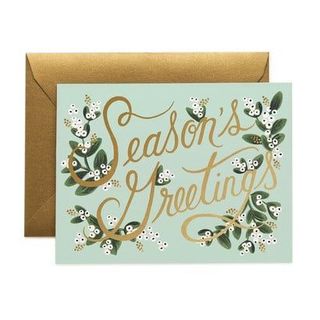 Seasons Greetings Floral Christmas Card