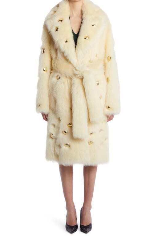 Shearling hot sale wrap coat