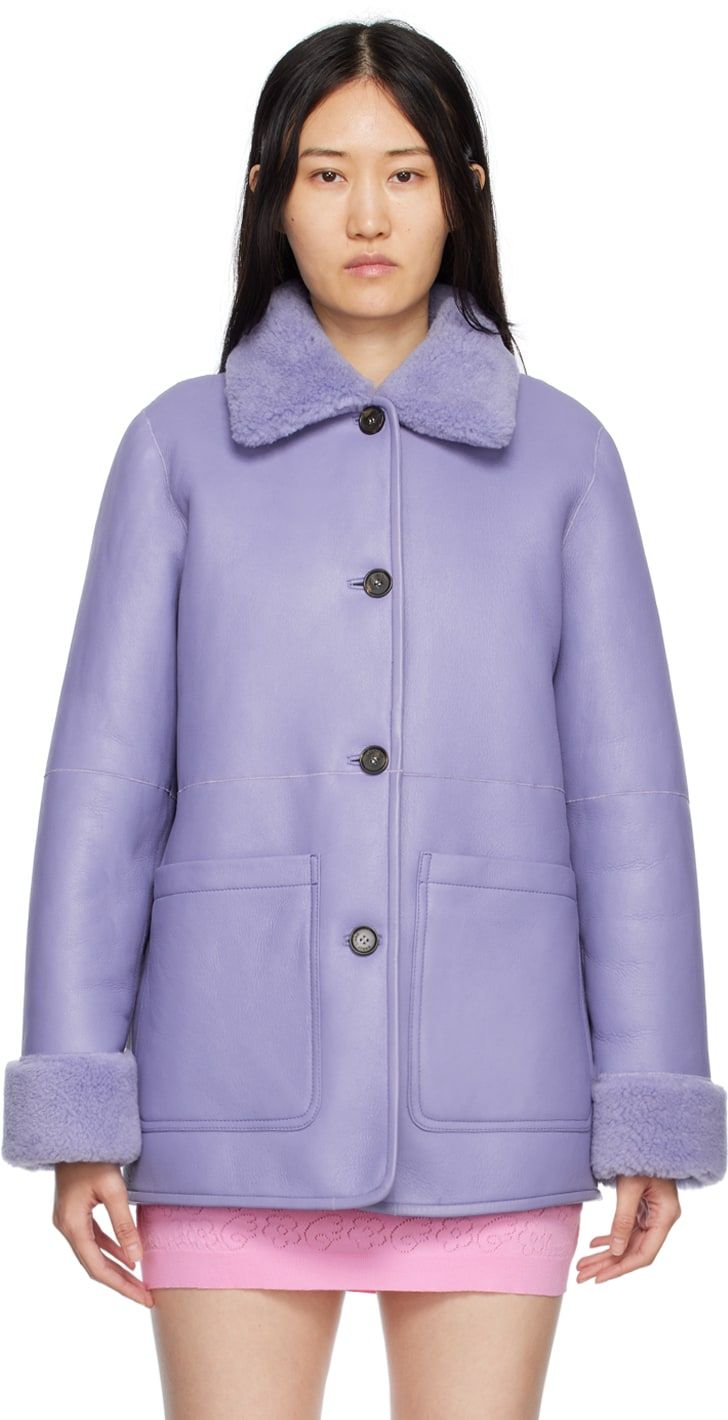 Purple sale shearling jacket