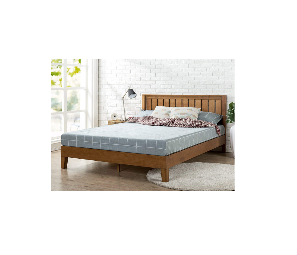 Zinus alexis 12 inch deluxe solid wood platform store bed