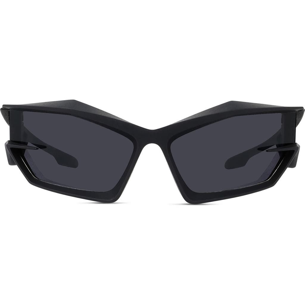 Geometric Sunglasses in Matte Black /Smoke