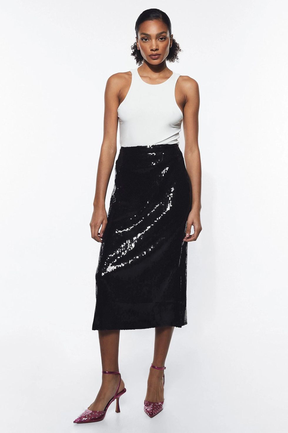 Black/Multi Sally Sequin Straight Skirt, WHISTLES