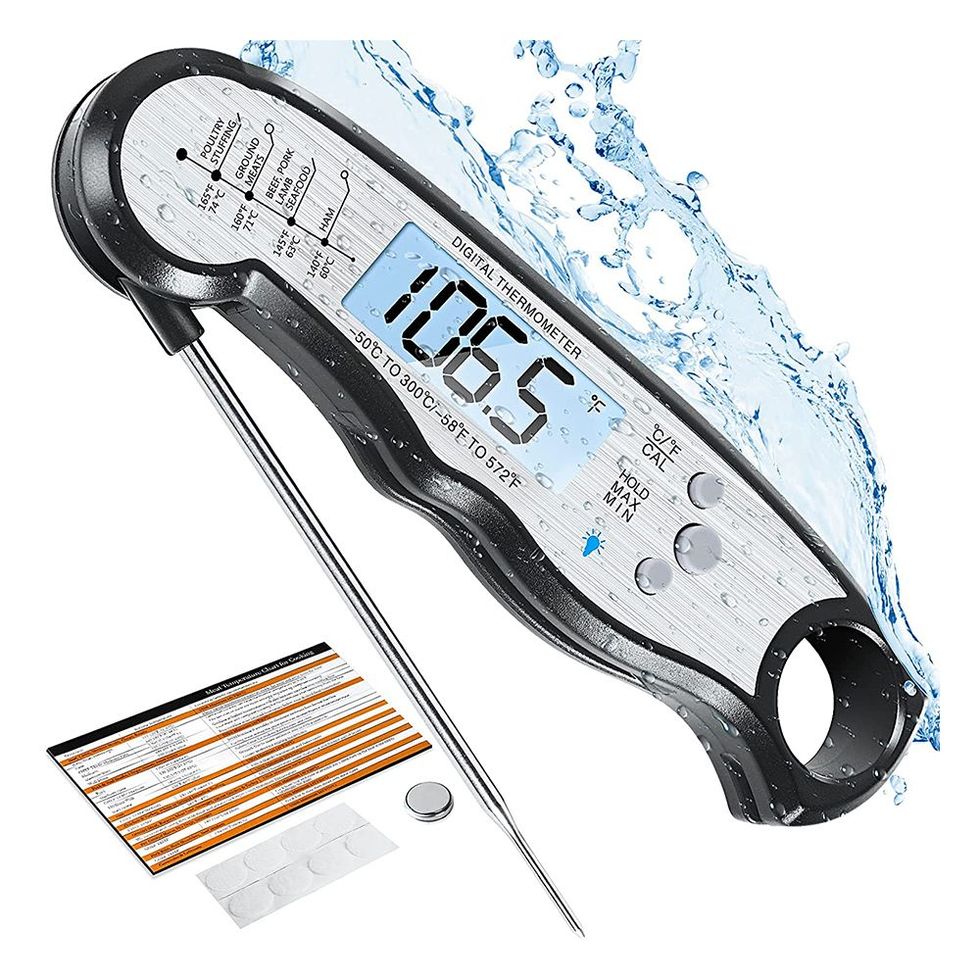 Digital Meat Thermometer Instant Read with Folding Probe Auto Off Waterproof  Kit