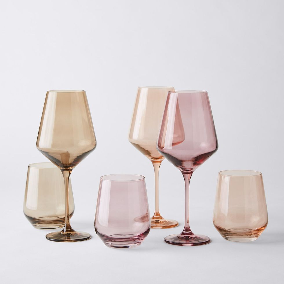 Estelle Hand-Blown Colored Wine Glasses 