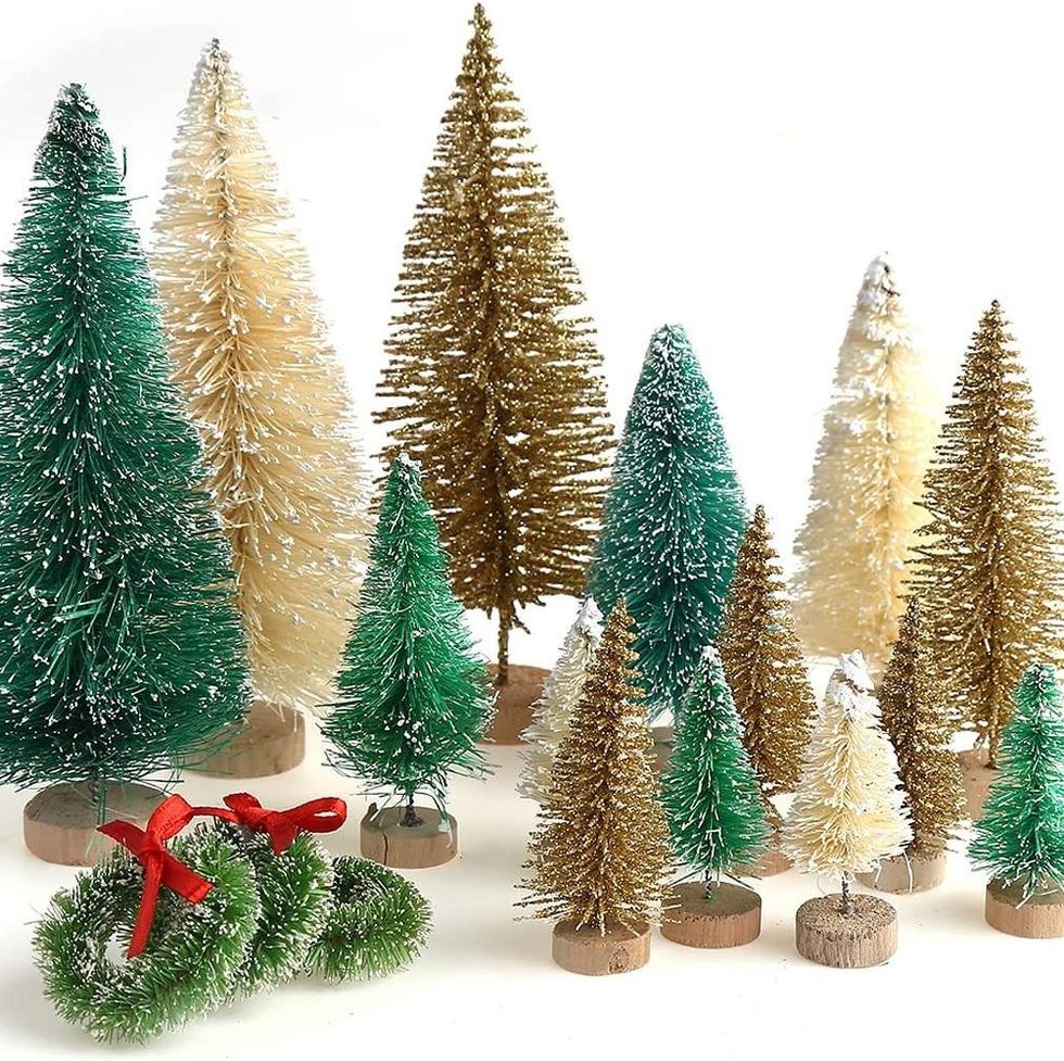 Frosted Bottle Brush Trees Variety Pack
