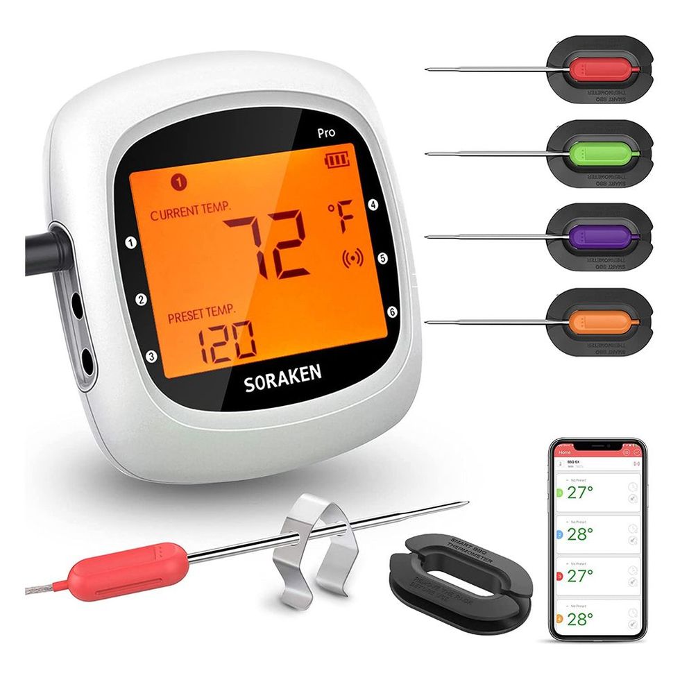 ThermoPro 650FT Wireless Bluetooth Meat Thermometer with 4 Temperature  Probes for Grilling Oven Smoker