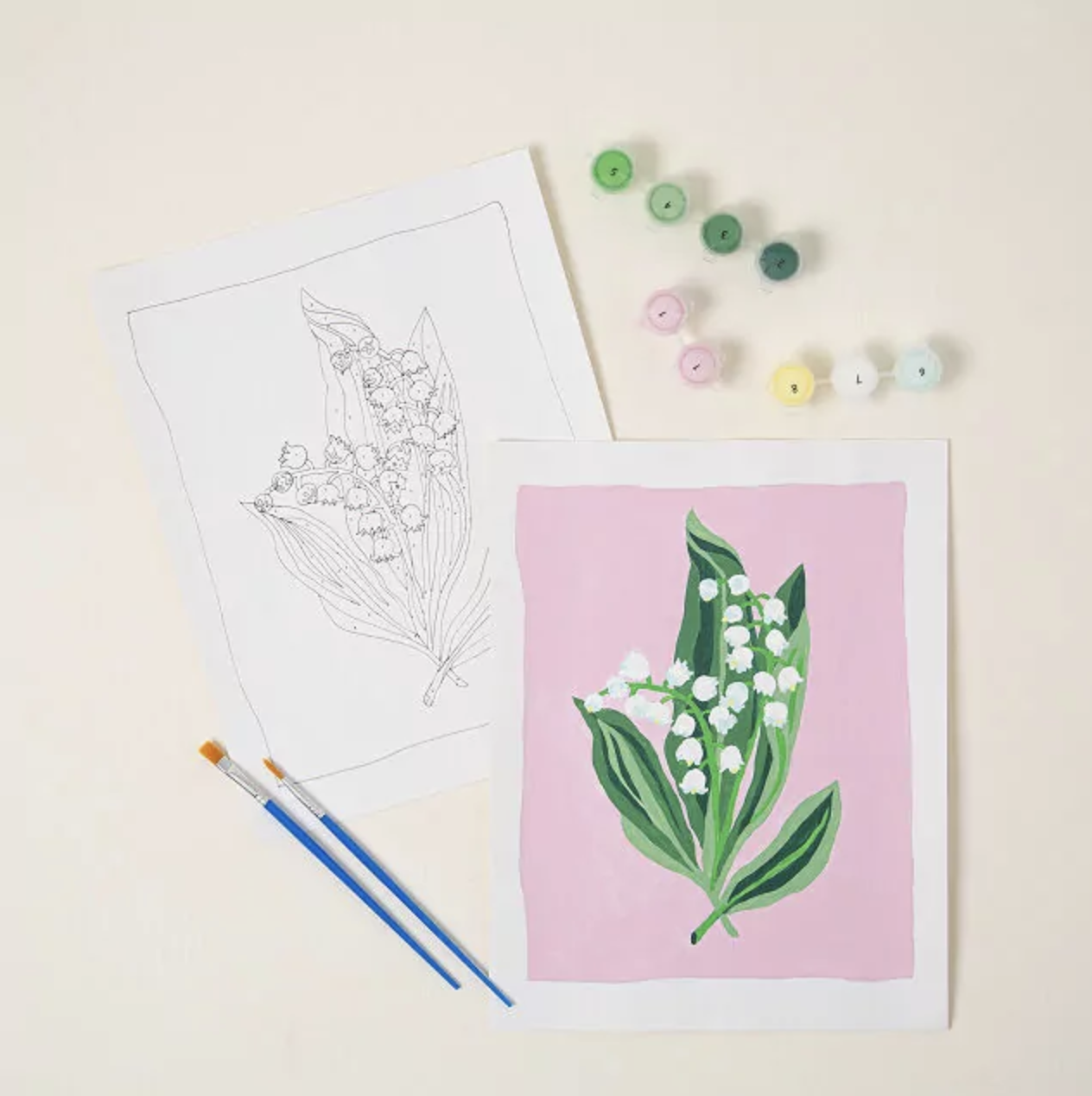 Birth Month Flower Paint-by-Number Kit: May — Lily of the Valley