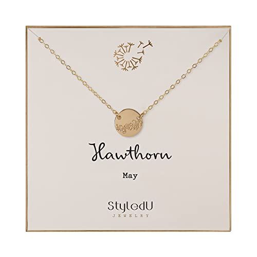 May Birth Flower Necklace - Hawthorn