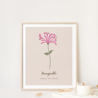 Honeysuckle June Birth Month Flower Printable Wall Art