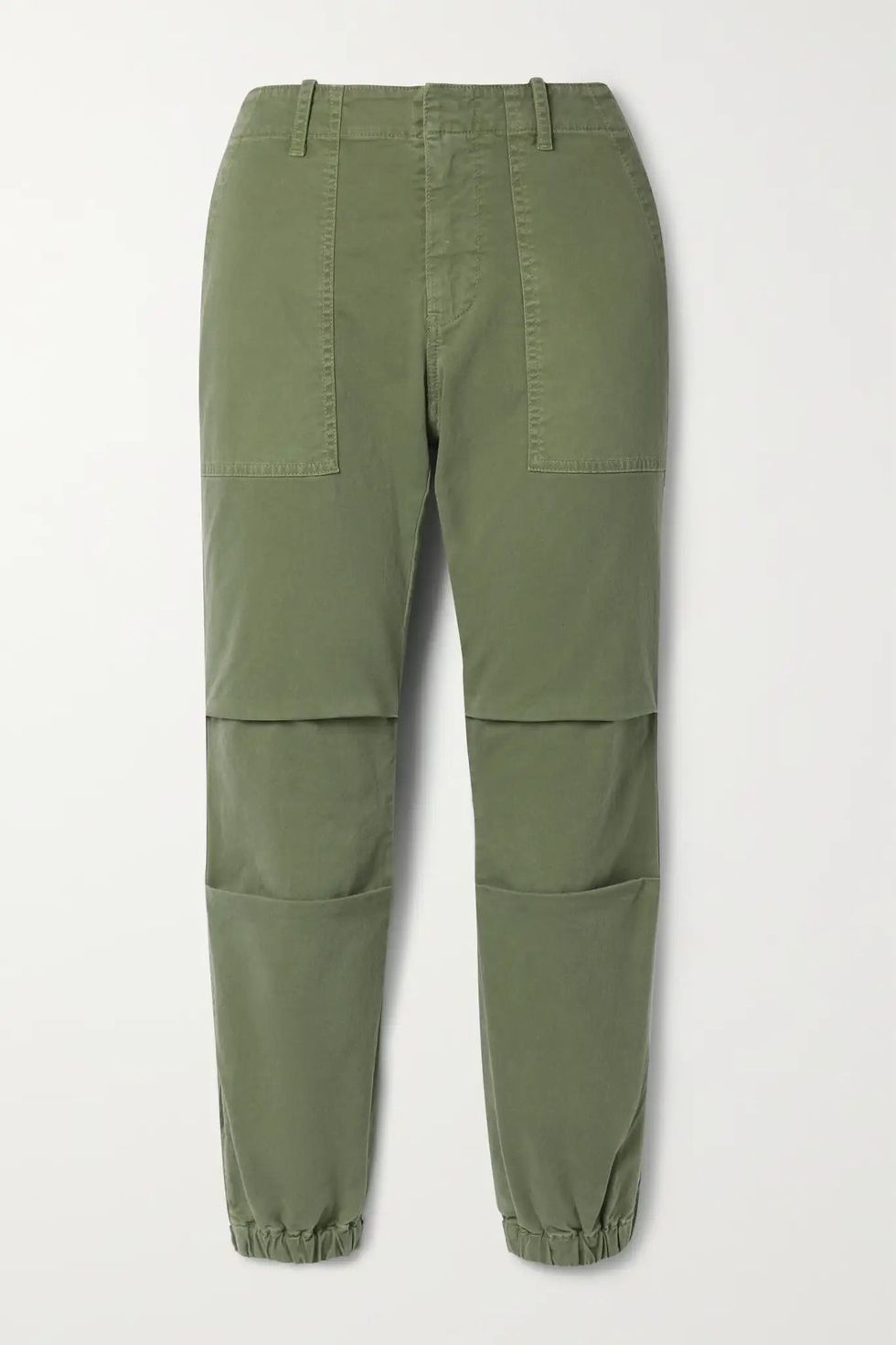 Cropped Twill Tapered Pants