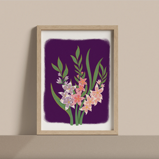 Gladiolus August Birth Month Flower Art Print