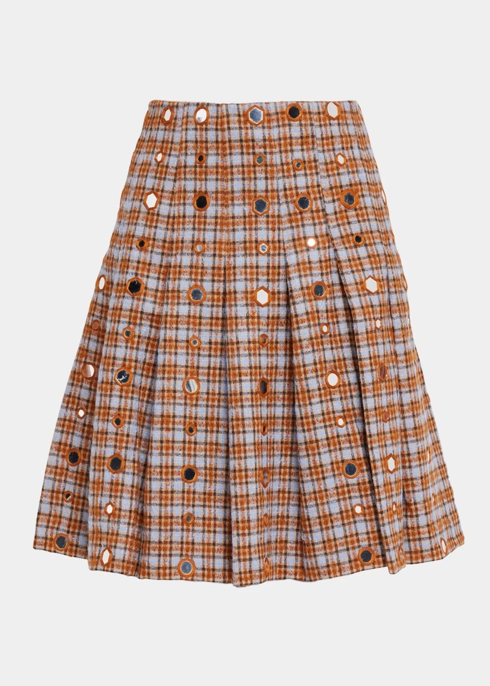 Sitar Plaid Pleated Skirt