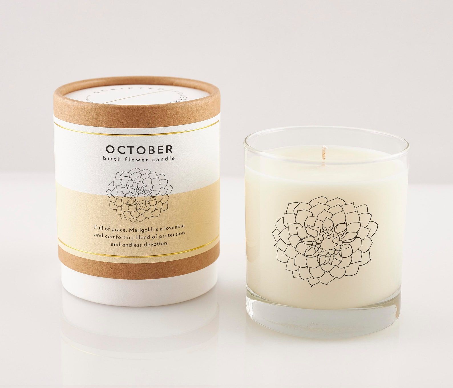 Birth Month Flower Soy Candle: October - Marigold