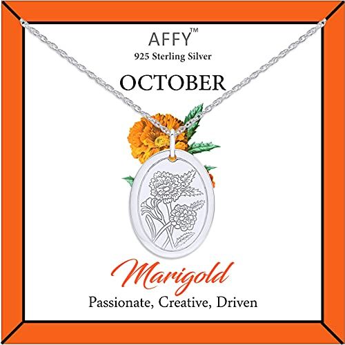 Birth Month Pendant Necklace: October - Marigold