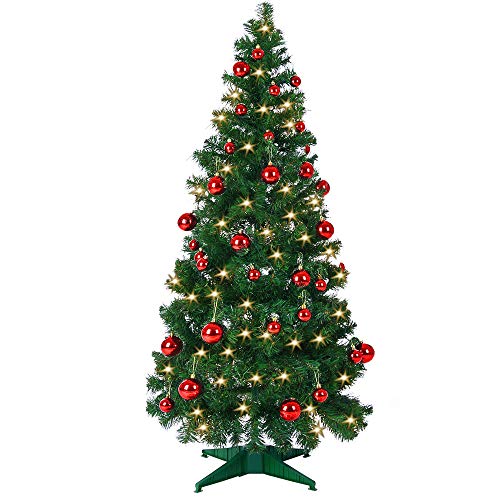 Árbol de Navidad 150cm con 40 bolas rojas