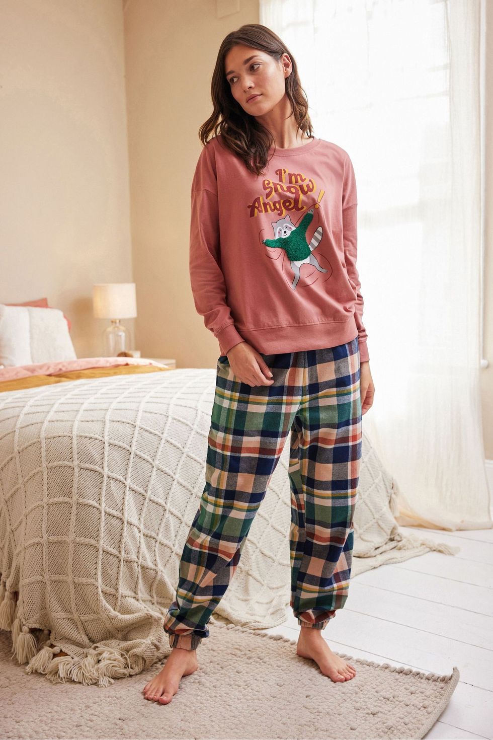 Check Womens Matching Family Festive Friend Pyjamas