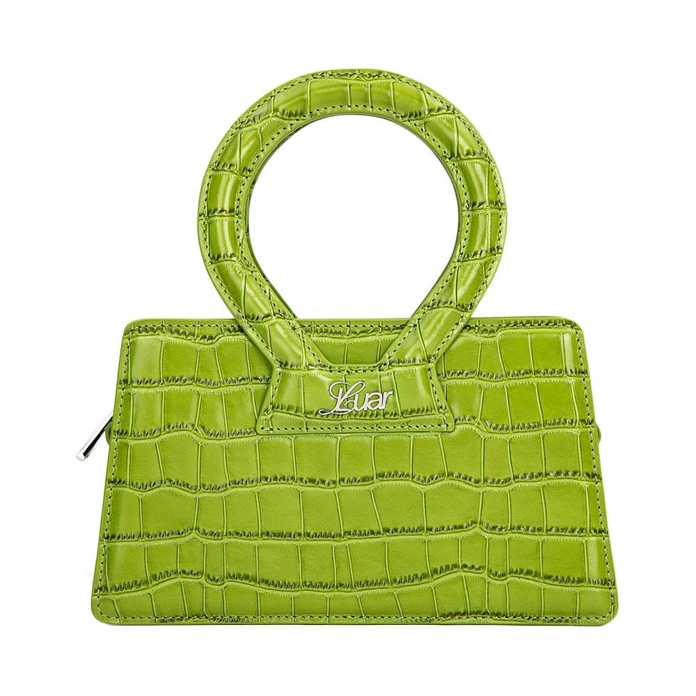 Ana Small Croc-Embossed Top-Handle Bag