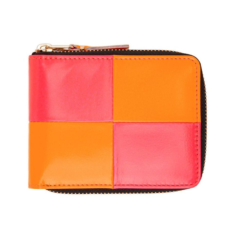 Pink & Orange Fluo Squares Zip Wallet