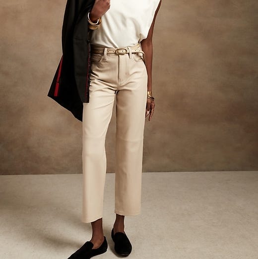 High-Rise Straight Leather Ankle Pant High-Rise Straight Leather Ankle Pant