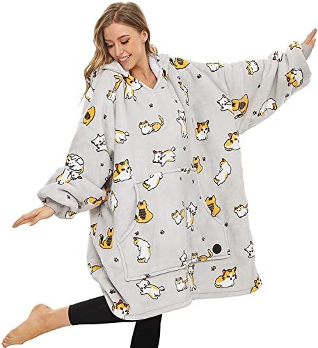 Wearable Hooded Cat Blanket