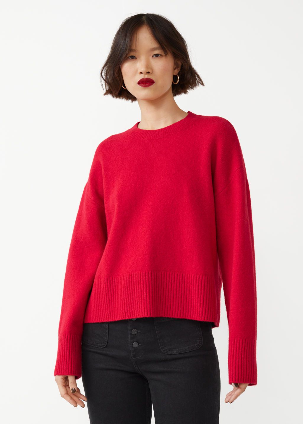 Red jumper with on sale pearls