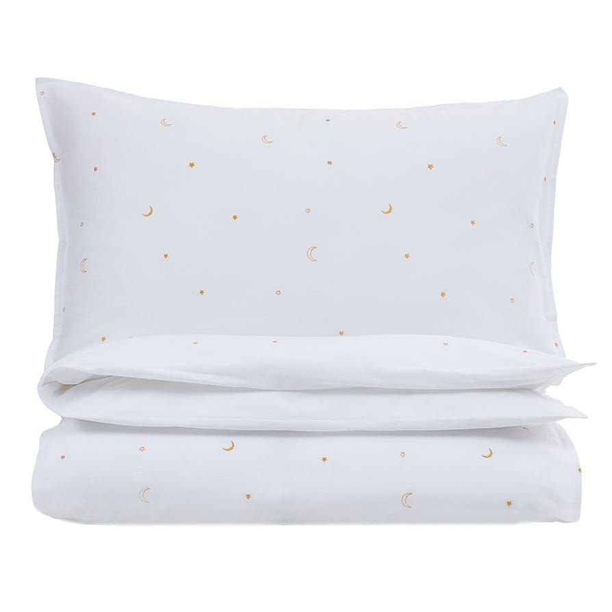 Kids Moon & Star Embroidery Bed Linen Set