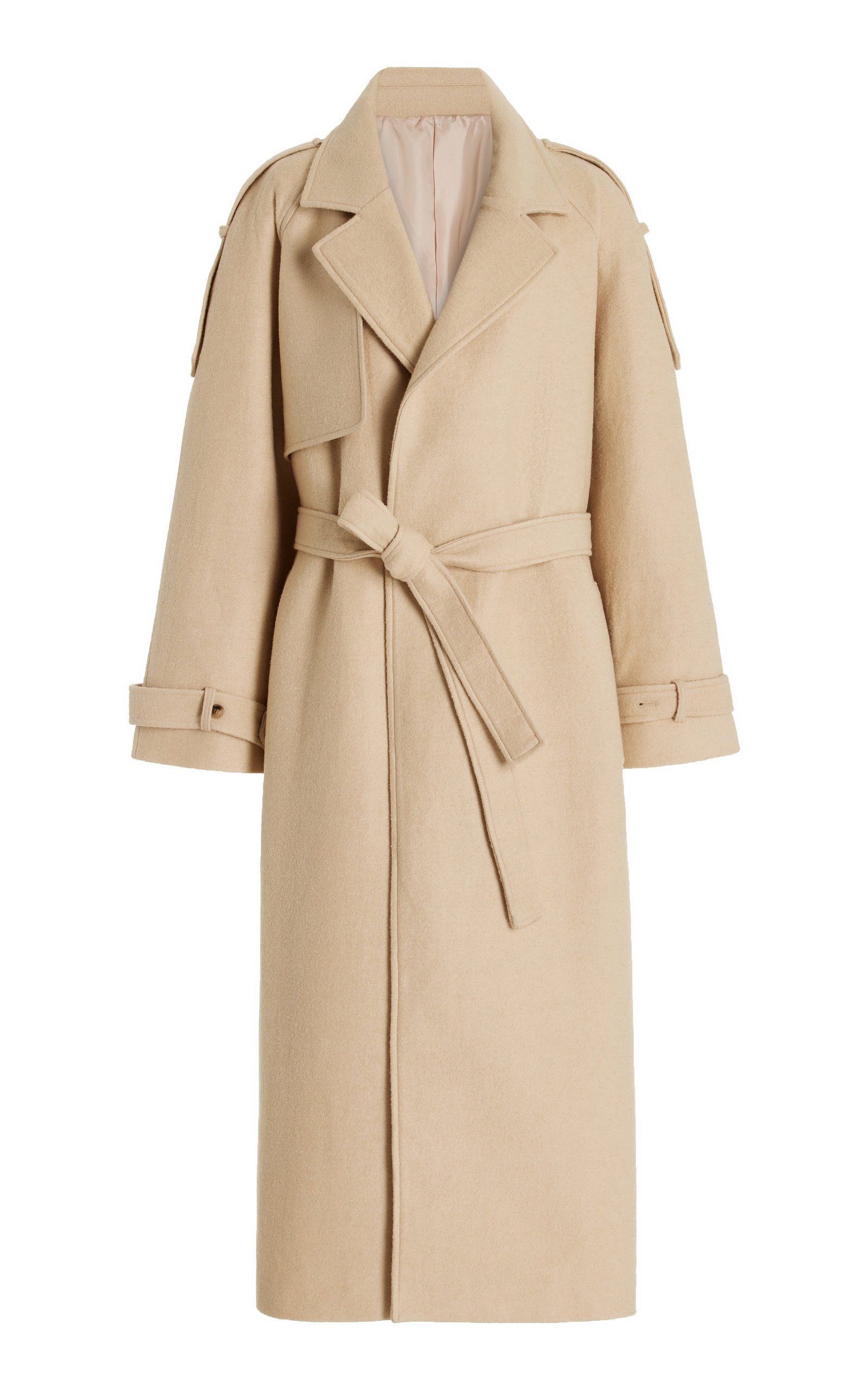 Suzanne Boiled Wool-Blend Trench Coat