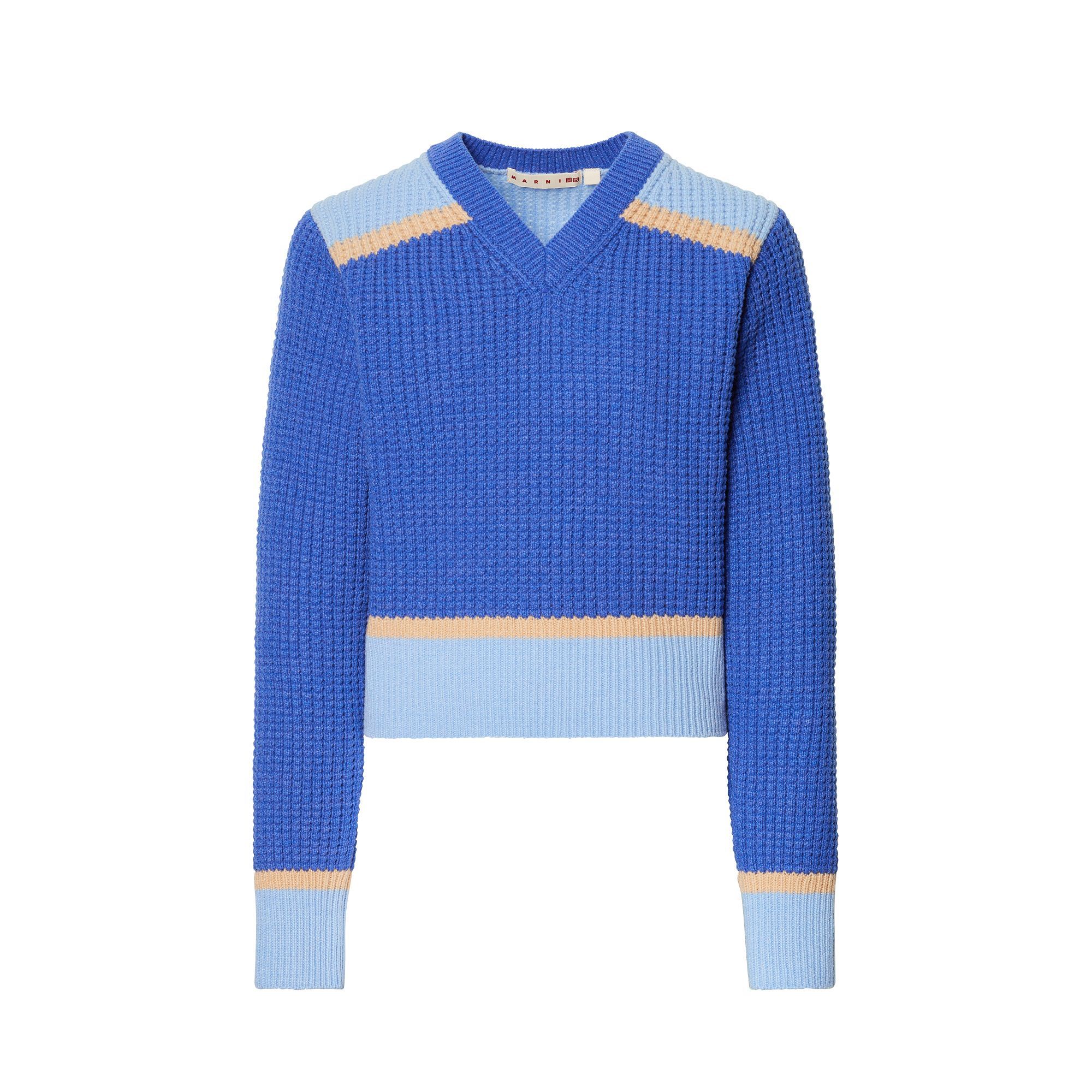 Knitted V-Neck Long-Sleeve Sweater