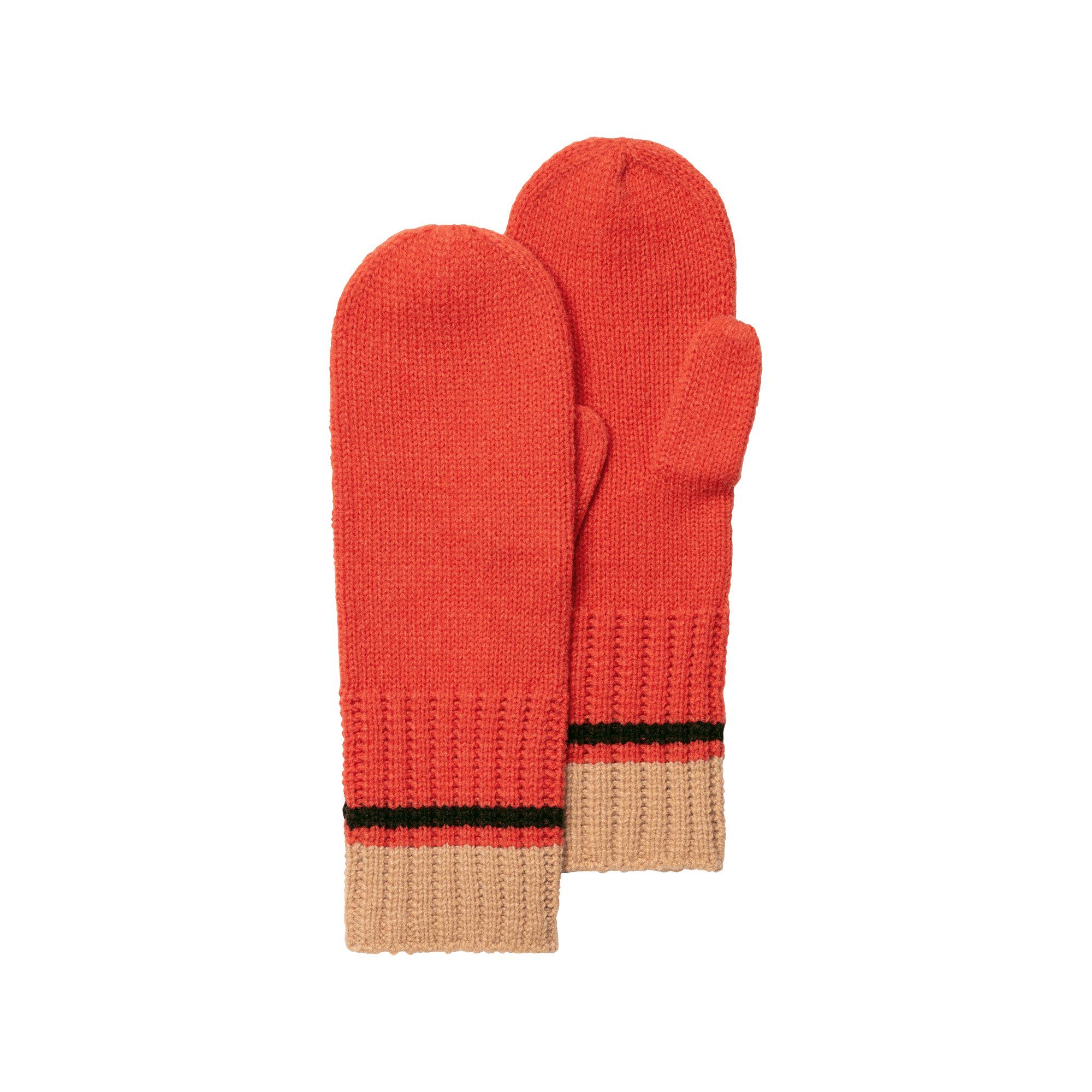 Mix Color Yarn Knitted Mitten Gloves