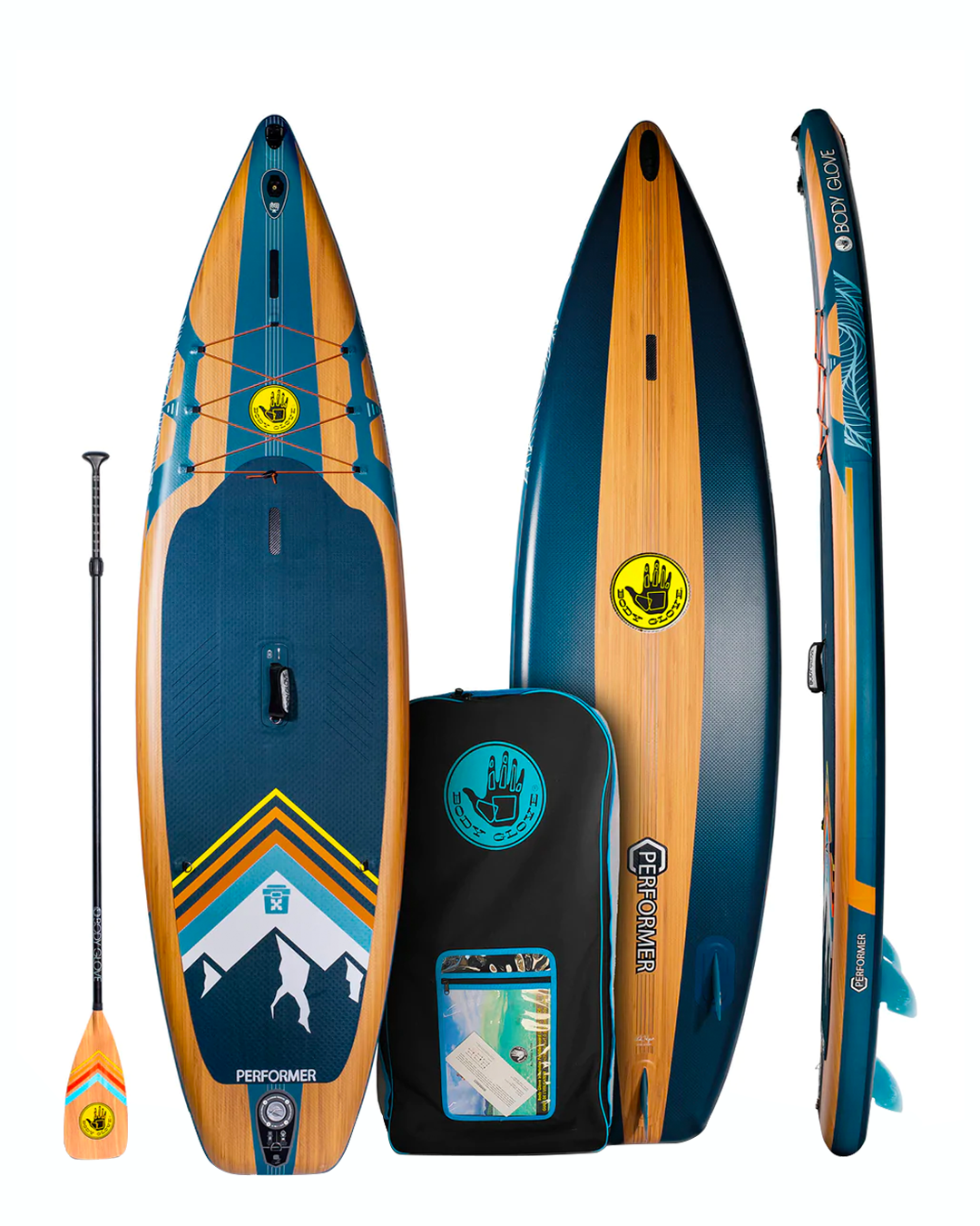 2022 Performer 11' Inflatable Paddle Board - Blue/Wood