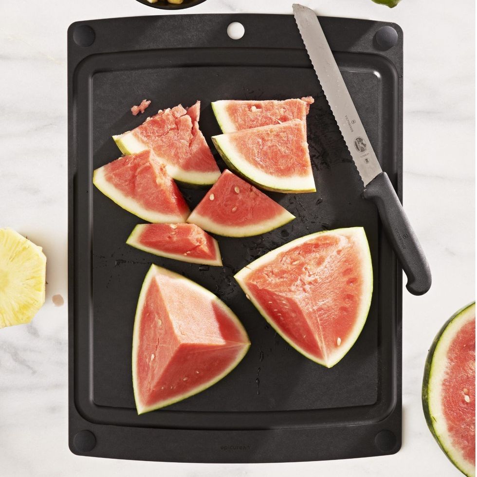 Cutting Board for Kitchen Dishwasher Safe, Wood Fiber Cutting Board,  Eco-Friendly, Non-Slip, Juice Grooves, Non-Porous, BPA Free, Natural Slate  