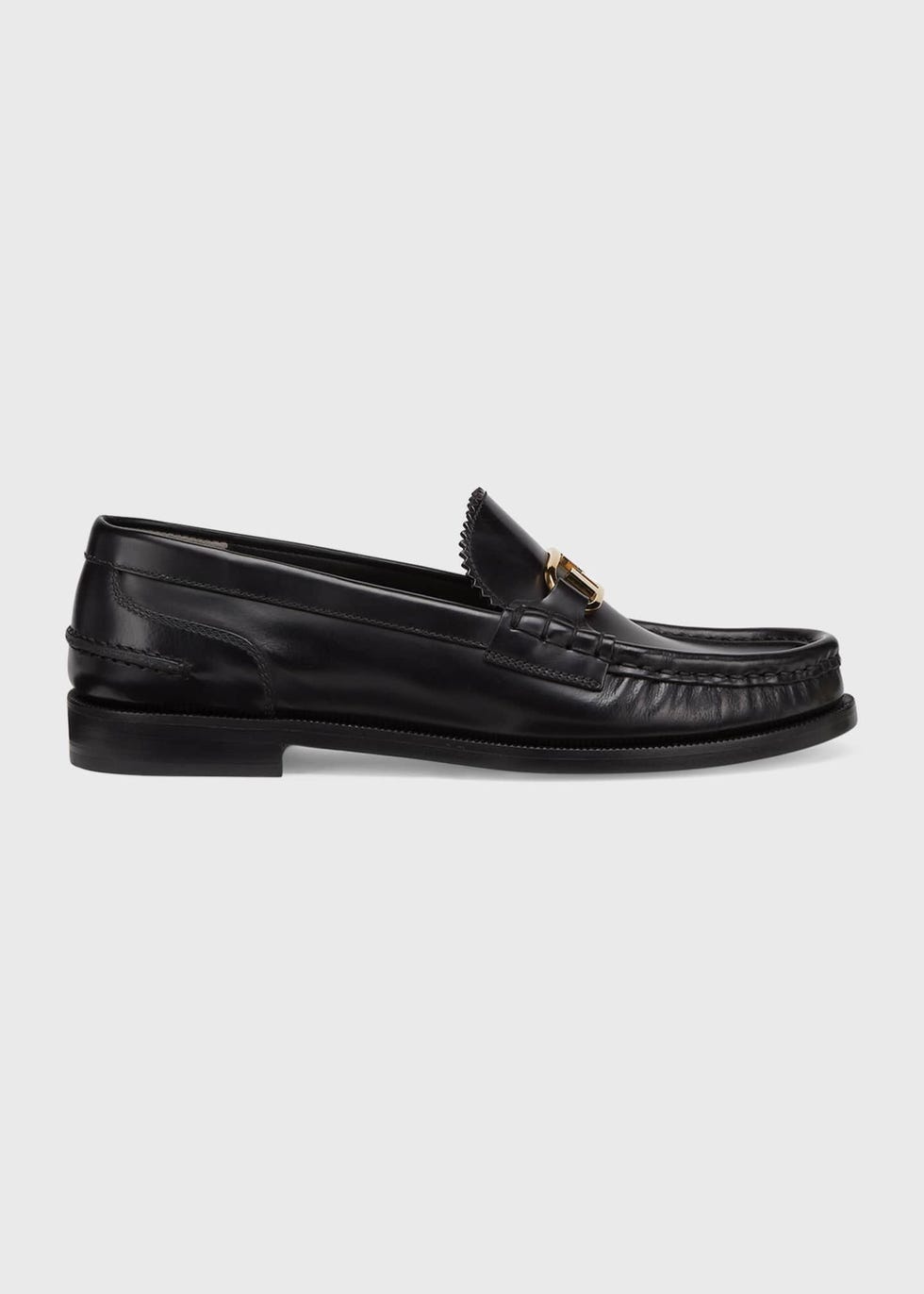 Lock Calfskin Medallion Moccasin Loafers