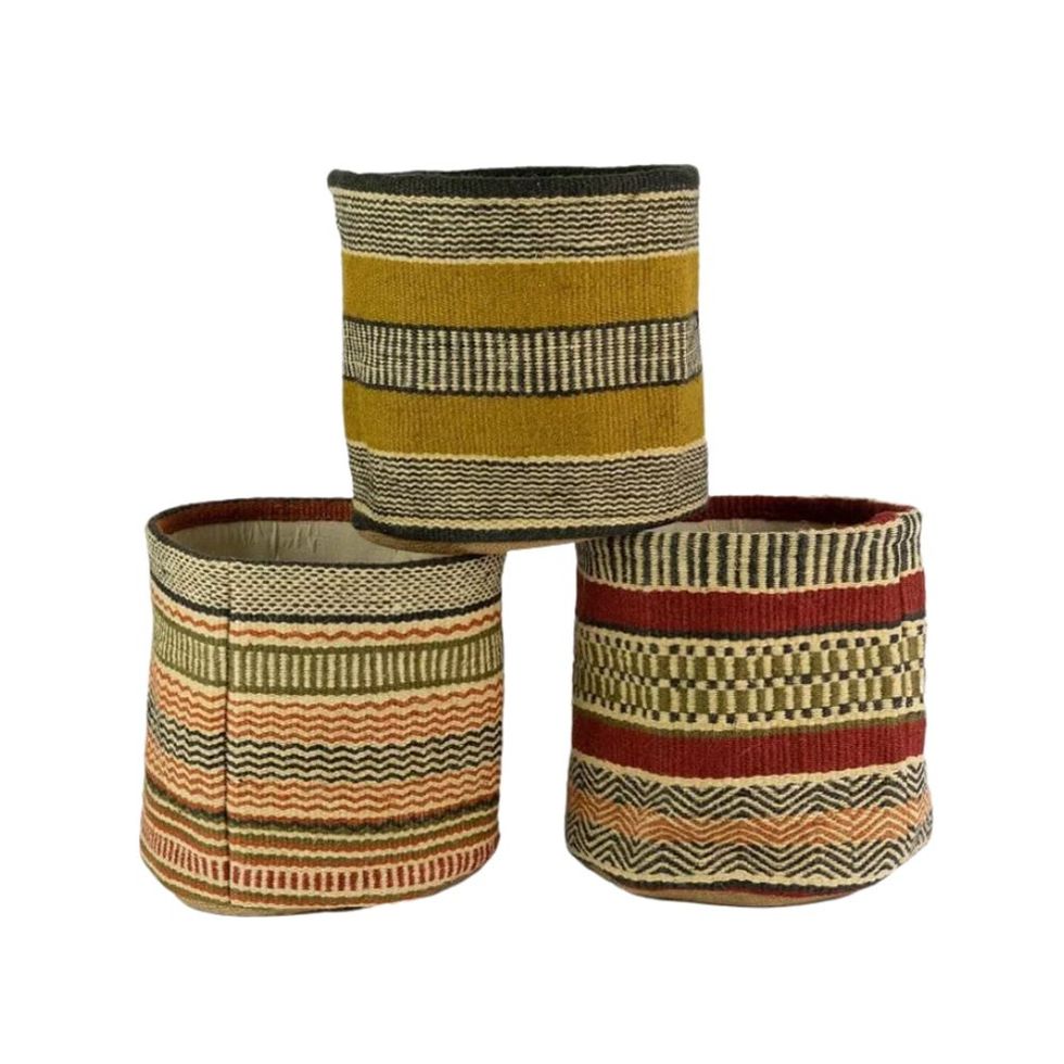 Multicolored Woven Baskets (Set of 3)