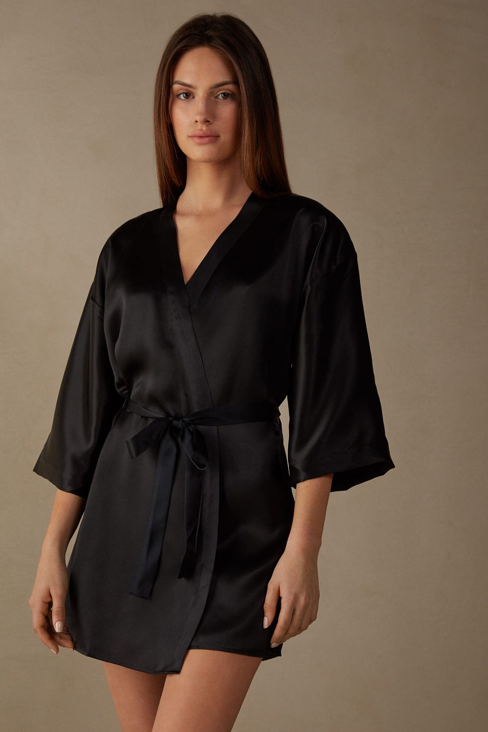 3/4 Sleeve Silk Kimono