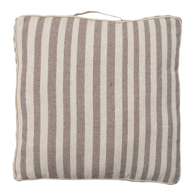 Ed Stripe Floor Cushion in Taupe