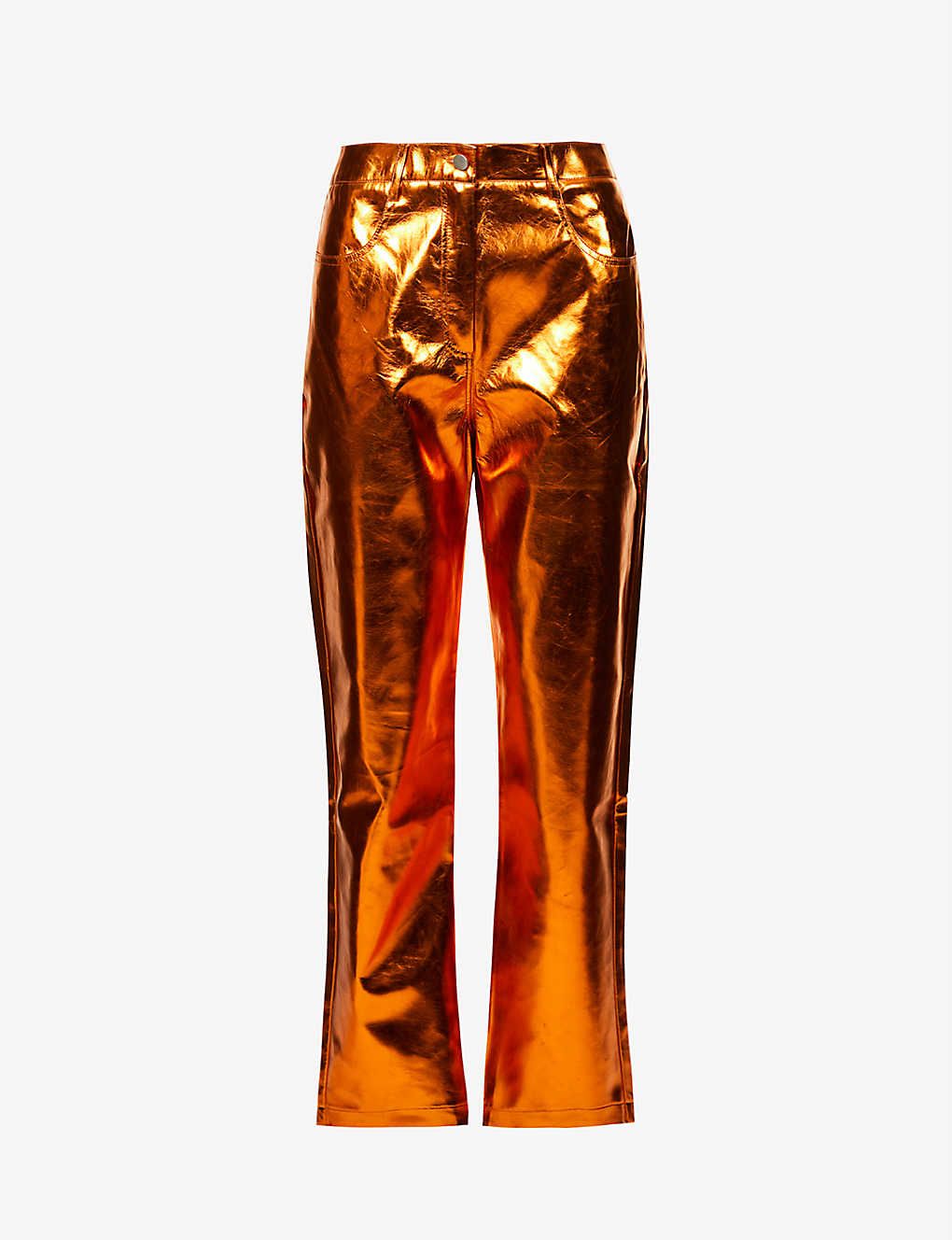 Topshop high waisted hot sale leather trousers