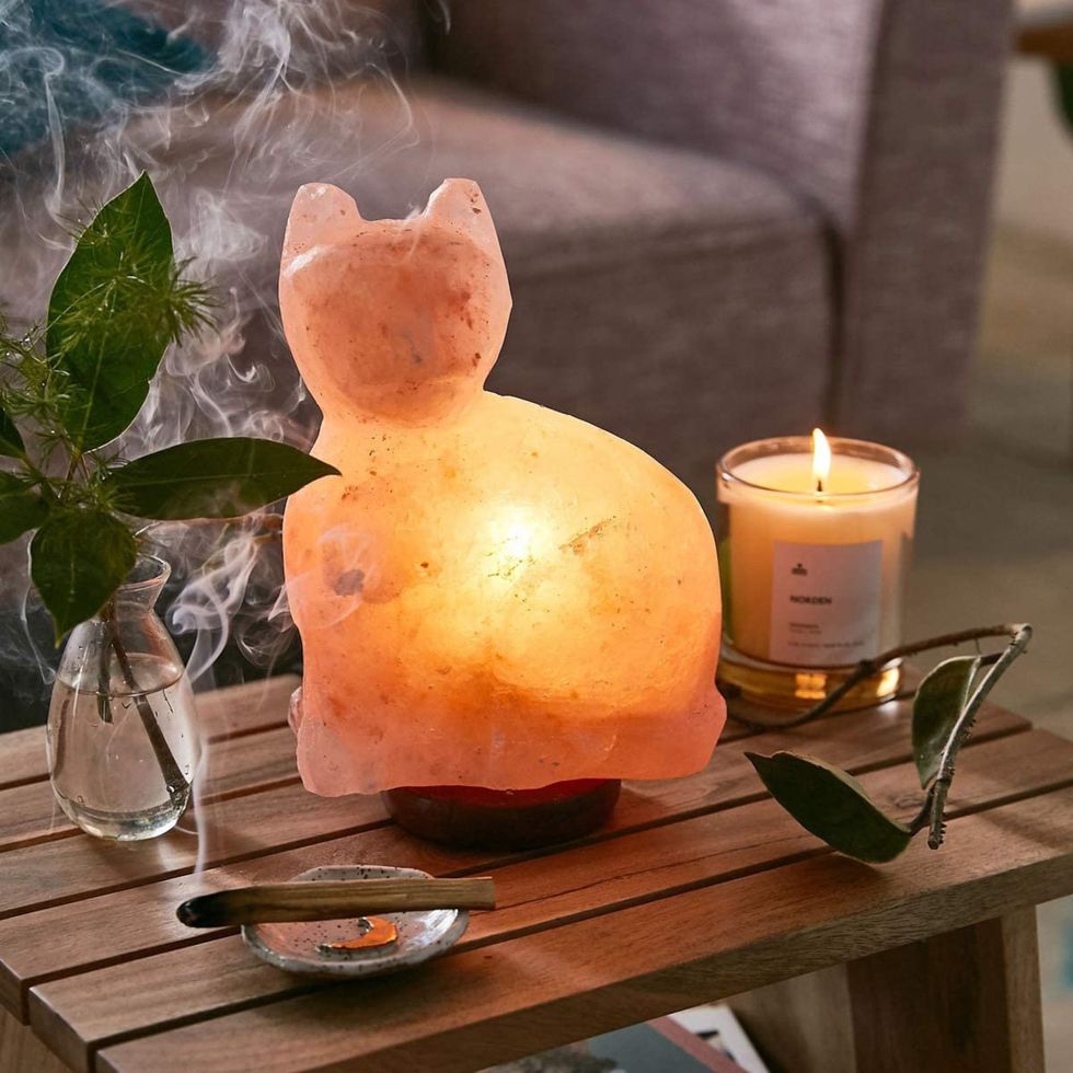 Natural Cat-shaped Himalayan Healing Salt Lamp