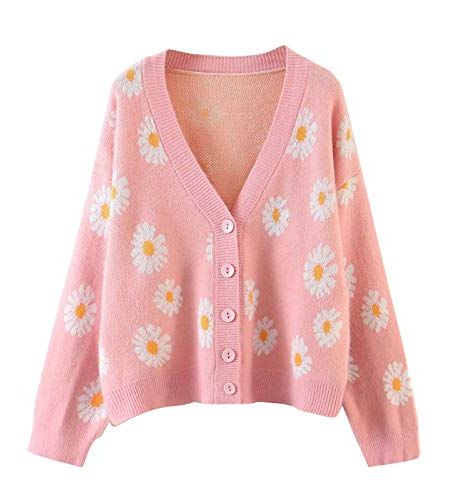 Floral Print V-Neck Cardigan Sweater