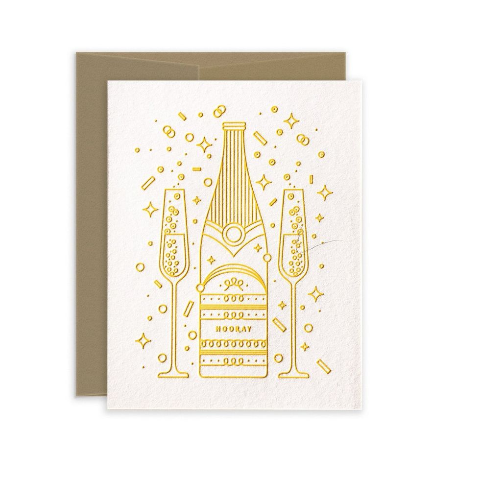Champagne Bottles New Year Card Set