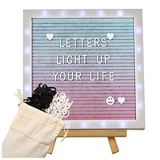 Gradient Felt Letter Board with LED Lights