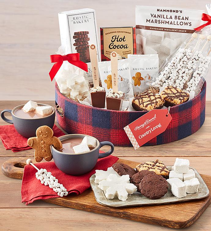 Coffee Gift Baskets - Hot Cocoa Gift - Food Gift - Valentines Coffee Gift  Box- 2 Mugs, Wafers, Hot Cocoa, Coffee, Snacks and More (Warm and Cozy)