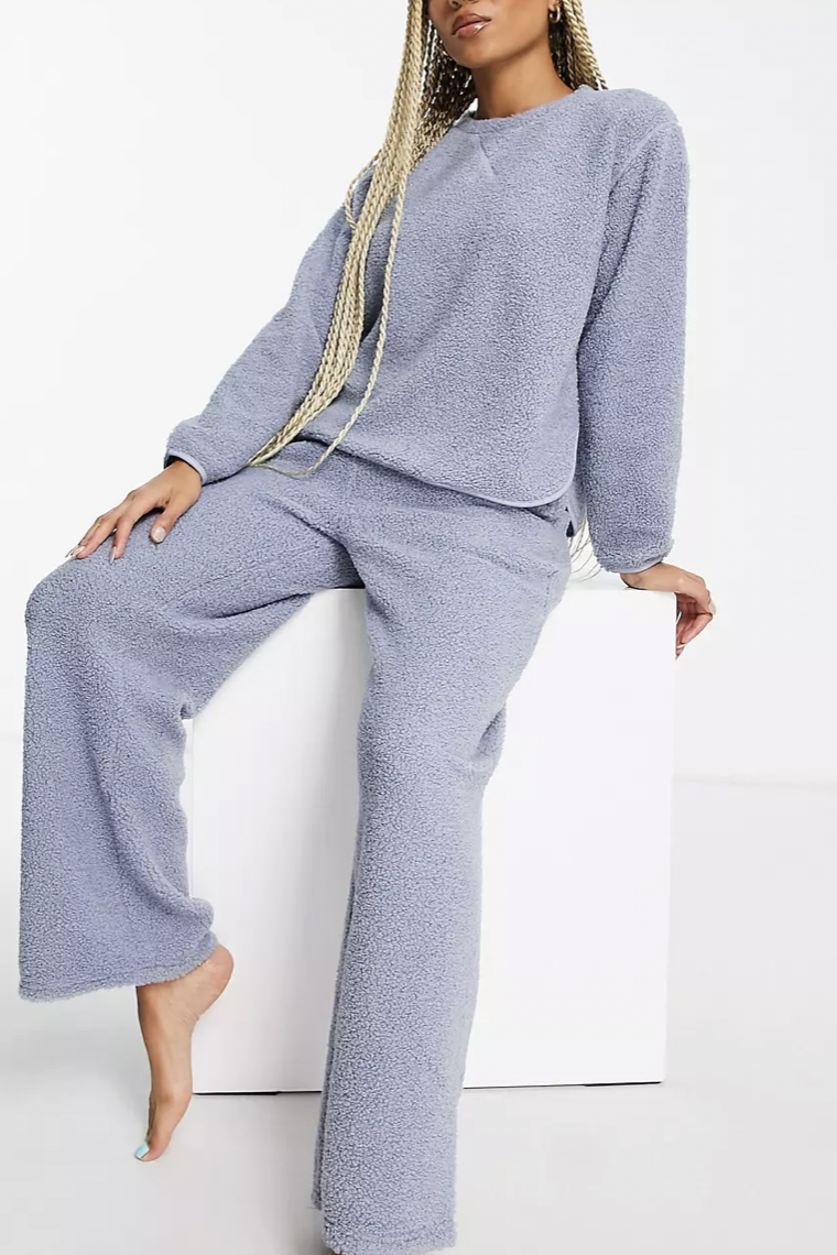 Womens Grey Loungewear Set Hoodie And joggers Tracksuit Co-Ord –