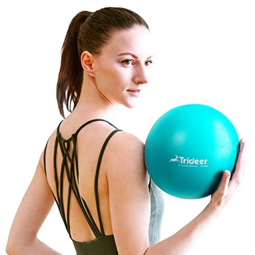 Trideer Pilates Ball 9 Inch Core Ball, Small Exercise Ball with Exercise Guide Barre Ball Bender Ball Mini Yoga Ball for Pilates, Yoga, Core Training, Physical Therapy, Balance, Stability, Stretching
